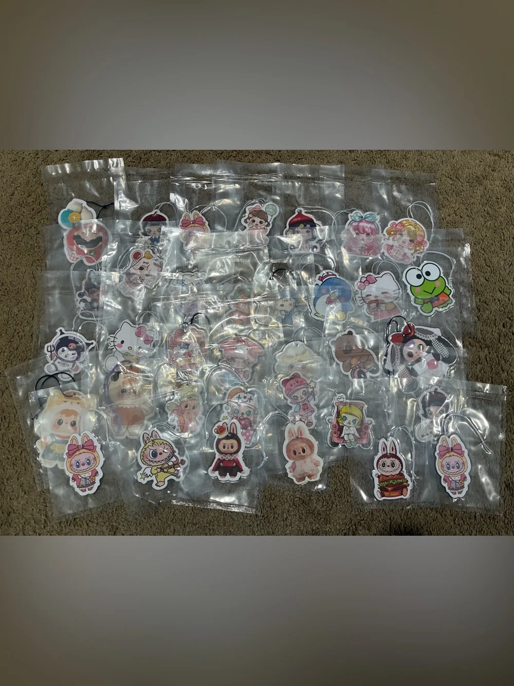 Huge Lot of Stickers Air Freshies Socks Scrunches Keychains Pens Not Licensed